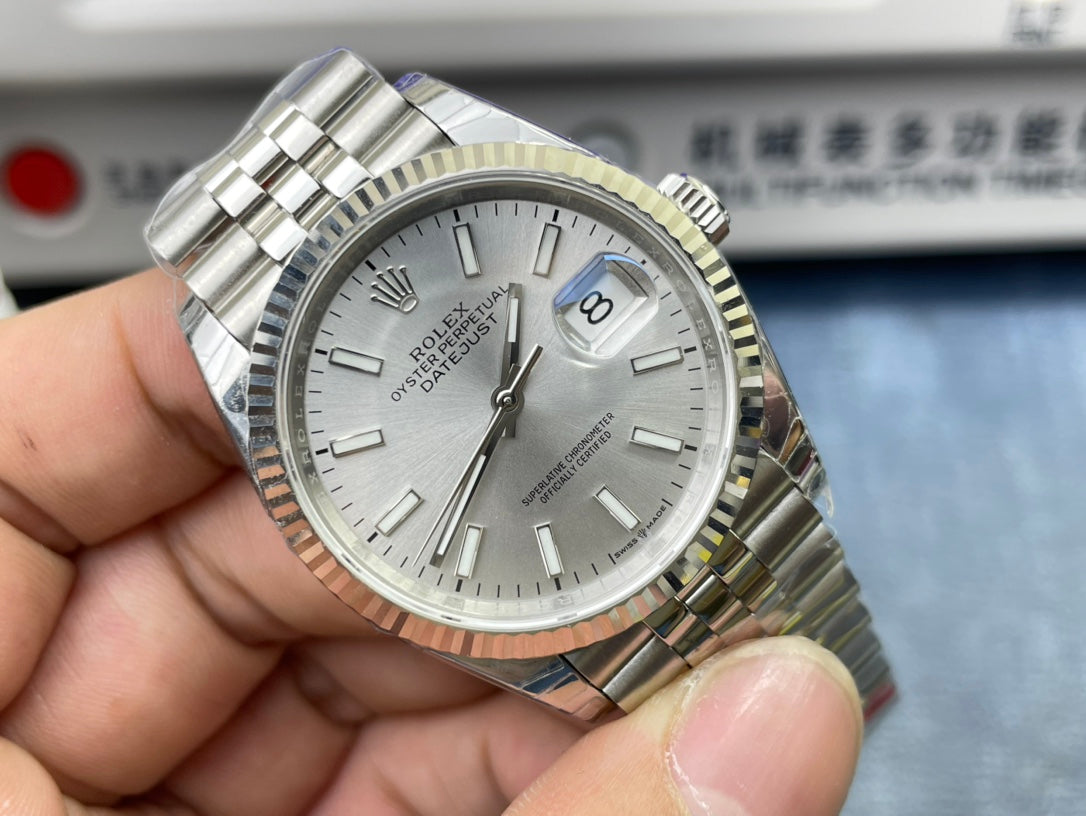 Rolex Date Just Grey Dial Jubilee