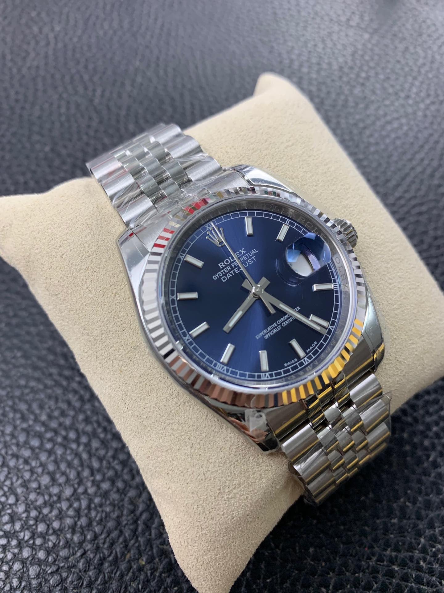 Rolex Date Just Blue Dial Jubilee
