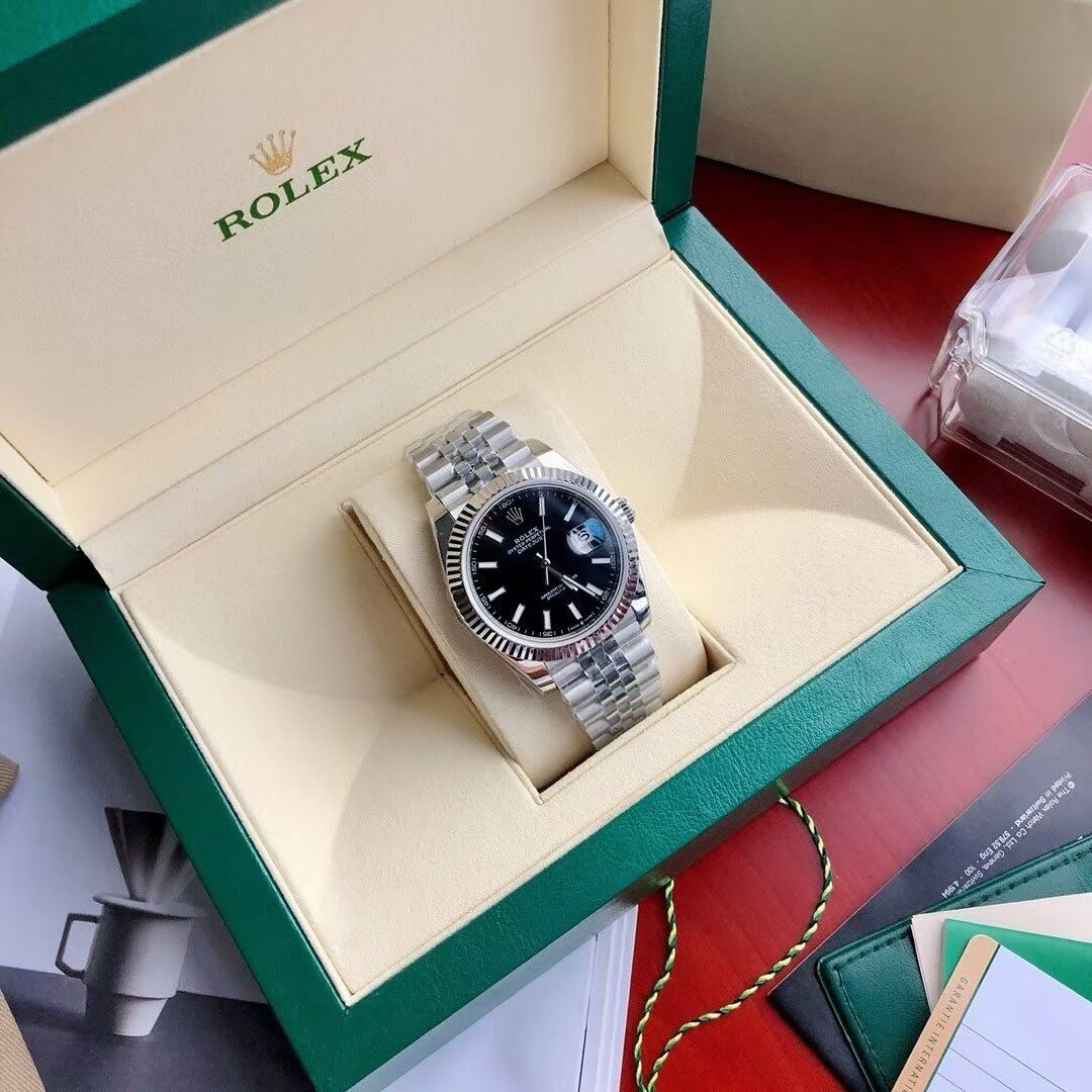 Rolex Date Just Black Dial Jubilee